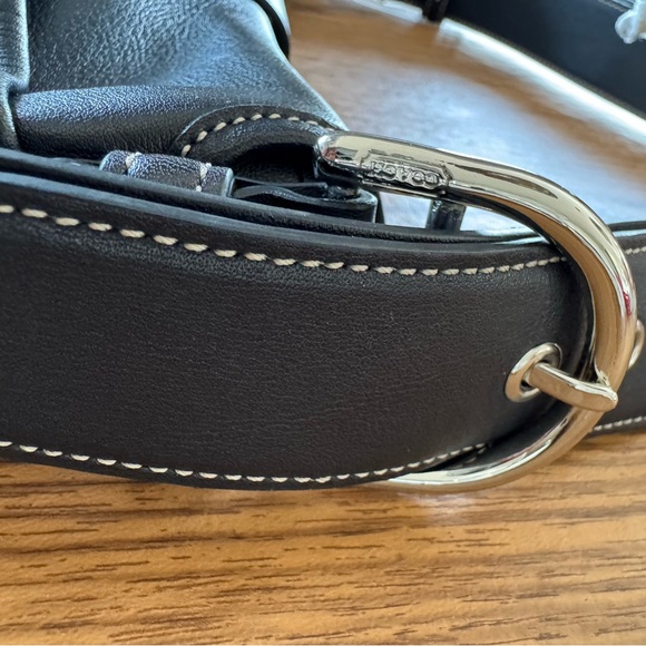 NWT Authentic Black Leather Coach Shoulder Bag with Silver Hardware - Brand New - Picture 9 of 15